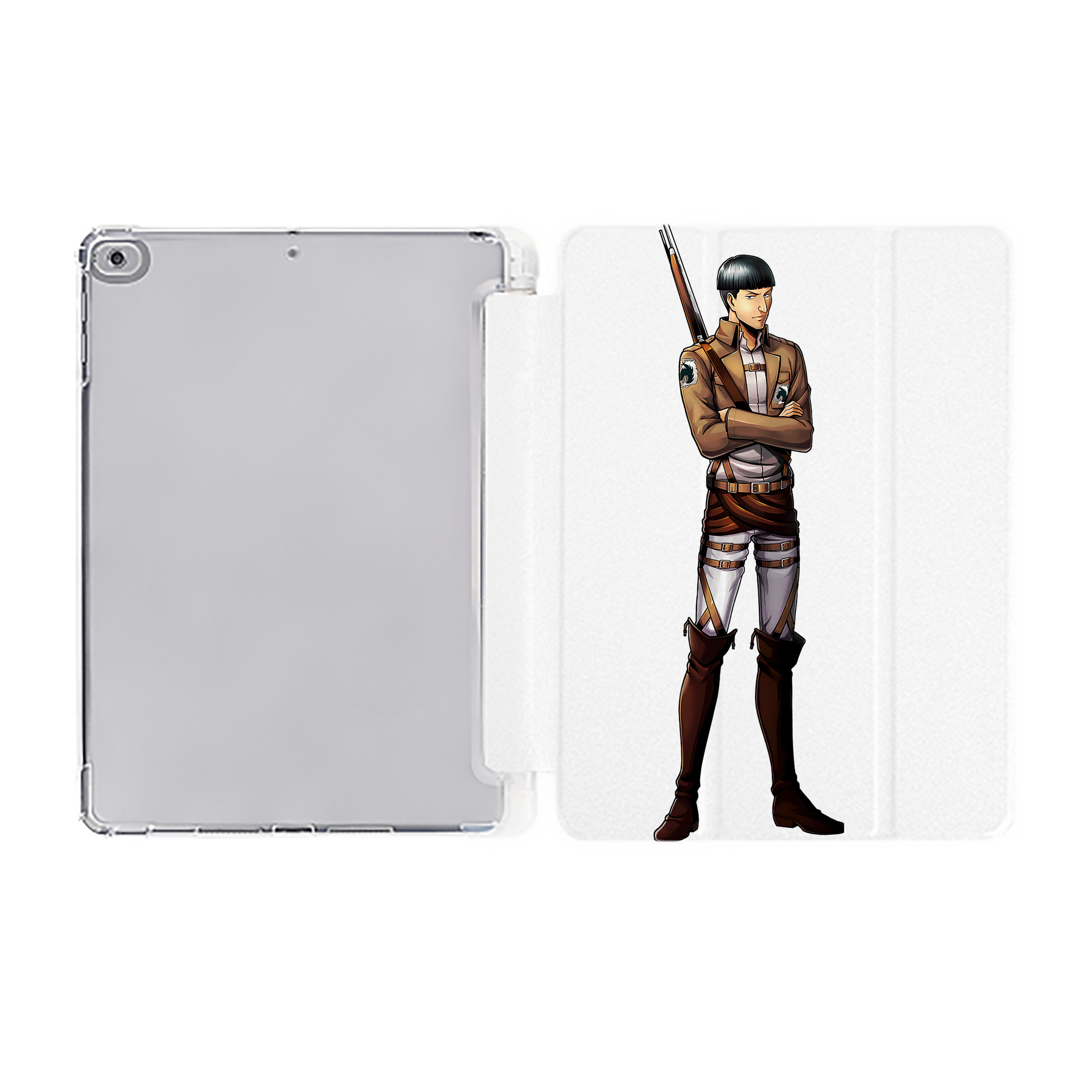 （画像用） 進撃の巨人 Attack on Titan IPad ケース ペン収納付き 三つ折りスタンド PUレザー×シリコン 対応機種9.5/10.5/10.9インチ